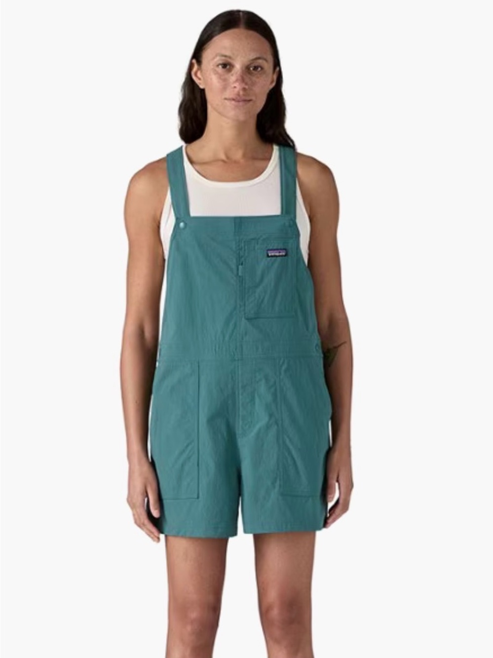 Patagonia Teal Short-Denim Style Overalls for Women
